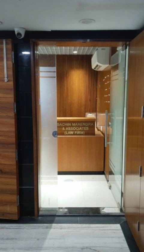 Entrance of the new Sachin Mahendra & Associates office with brass signage